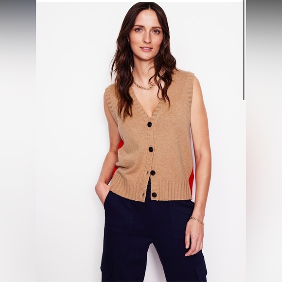 Boden Zia Knitted Waistcoat Vest Sleeveless Medium Cashmere...